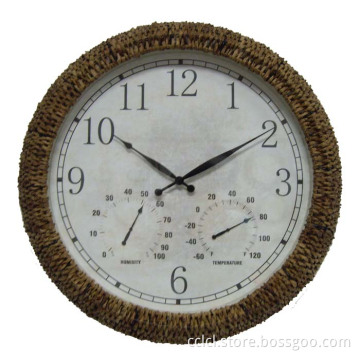 25.5&quot; Rattan Effect Clock